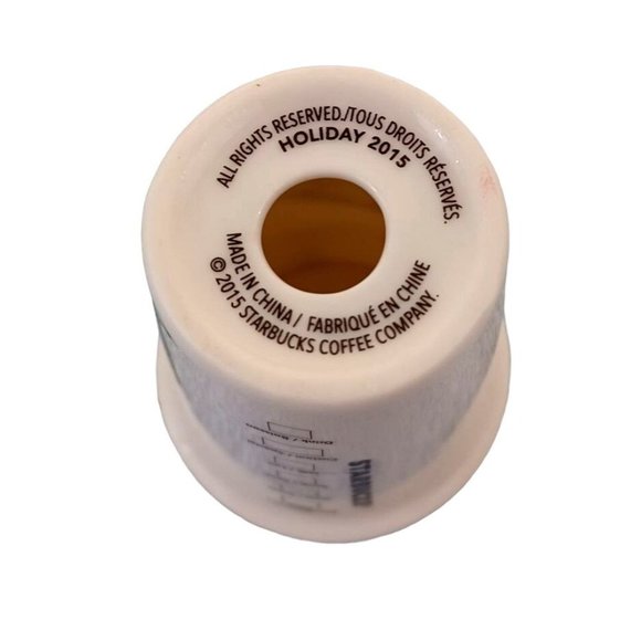 New 2015 Ceramic 2.5" Starbucks White Coffee Cup Christmas Holiday Ornament - Picture 4 of 4